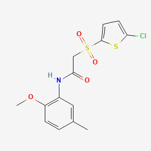 2-[(5-chlorothiophen-2-yl)sulfonyl]-N-(2-methoxy-5-methylphenyl)acetamide - 1021046-85-4