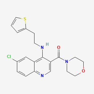(6-Chloro-4-{[2-(thiophen-2-yl)ethyl]amino}quinolin-3-yl)(morpholin-4-yl)methanone - 1326878-55-0