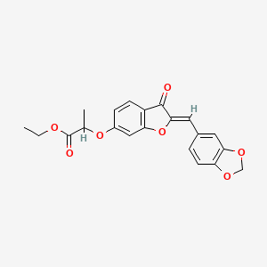 (Z)-ethyl 2-((2-(benzo[d][1,3]dioxol-5-ylmethylene)-3-oxo-2,3-dihydrobenzofuran-6-yl)oxy)propanoate - 929456-15-5