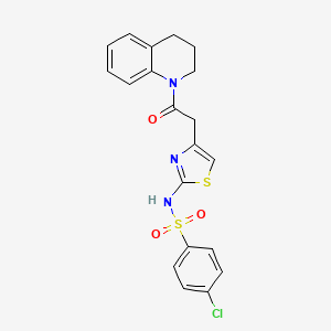 4-chloro-N-(4-(2-(3,4-dihydroquinolin-1(2H)-yl)-2-oxoethyl)thiazol-2-yl)benzenesulfonamide - 921925-73-7