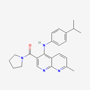7-methyl-N-[4-(propan-2-yl)phenyl]-3-(pyrrolidine-1-carbonyl)-1,8-naphthyridin-4-amine - 1251600-30-2