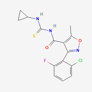 1-[3-(2-chloro-6-fluorophenyl)-5-methyl-1,2-oxazole-4-carbonyl]-3-cyclopropylthiourea - 1024224-34-7