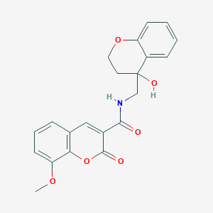 N-((4-hydroxychroman-4-yl)methyl)-8-methoxy-2-oxo-2H-chromene-3-carboxamide - 1396887-71-0