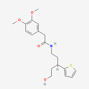 2-(3,4-dimethoxyphenyl)-N-(5-hydroxy-3-(thiophen-2-yl)pentyl)acetamide - 2034586-30-4