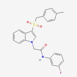 N-(3-fluorophenyl)-2-{3-[(4-methylphenyl)methanesulfonyl]-1H-indol-1-yl}acetamide - 878061-83-7
