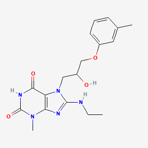 8-(ethylamino)-7-(2-hydroxy-3-(m-tolyloxy)propyl)-3-methyl-1H-purine-2,6(3H,7H)-dione - 876891-39-3