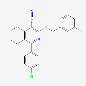 1-(4-Chlorophenyl)-3-[(3-fluorobenzyl)sulfanyl]-5,6,7,8-tetrahydro-4-isoquinolinecarbonitrile - 439096-92-1
