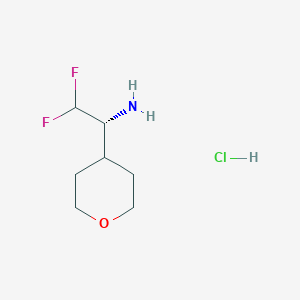 (1R)-2,2-Difluoro-1-(oxan-4-yl)ethanamine;hydrochloride - 2550996-43-3