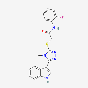 2-((5-(1H-indol-3-yl)-4-methyl-4H-1,2,4-triazol-3-yl)thio)-N-(2-fluorophenyl)acetamide - 852142-84-8