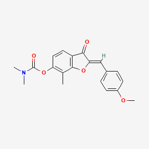 (Z)-2-(4-methoxybenzylidene)-7-methyl-3-oxo-2,3-dihydrobenzofuran-6-yl dimethylcarbamate - 899408-96-9