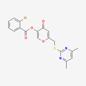 6-{[(4,6-dimethylpyrimidin-2-yl)sulfanyl]methyl}-4-oxo-4H-pyran-3-yl 2-bromobenzoate - 877635-81-9