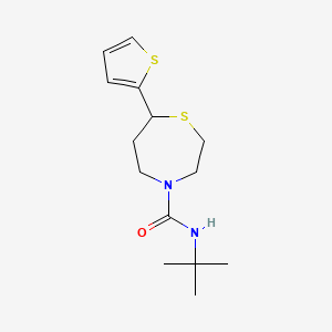 N-tert-butyl-7-(thiophen-2-yl)-1,4-thiazepane-4-carboxamide - 1704637-46-6
