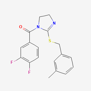 (3,4-difluorophenyl)(2-((3-methylbenzyl)thio)-4,5-dihydro-1H-imidazol-1-yl)methanone - 851803-47-9