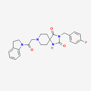 3-(4-Fluorobenzyl)-8-(2-(indolin-1-yl)-2-oxoethyl)-1,3,8-triazaspiro[4.5]decane-2,4-dione - 941880-57-5