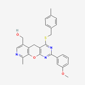 [5-(3-methoxyphenyl)-14-methyl-7-[(4-methylphenyl)methylsulfanyl]-2-oxa-4,6,13-triazatricyclo[8.4.0.03,8]tetradeca-1(10),3(8),4,6,11,13-hexaen-11-yl]methanol - 892414-78-7