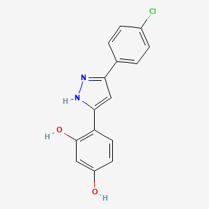4-(5-(4-chlorophenyl)-1H-pyrazol-3-yl)benzene-1,3-diol - 890634-37-4