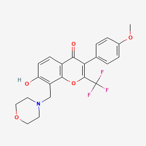 7-hydroxy-3-(4-methoxyphenyl)-8-[(morpholin-4-yl)methyl]-2-(trifluoromethyl)-4H-chromen-4-one - 848279-08-3