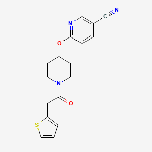 6-((1-(2-(Thiophen-2-yl)acetyl)piperidin-4-yl)oxy)nicotinonitrile - 1421453-96-4