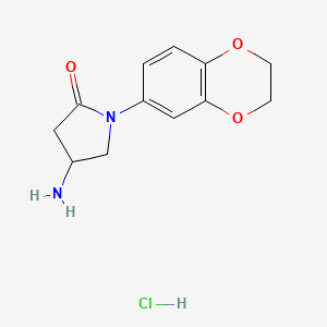 4-Amino-1-(2,3-dihydrobenzo[b][1,4]dioxin-6-yl)pyrrolidin-2-one hydrochloride - 2034403-20-6