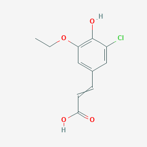 3-(3-chloro-5-ethoxy-4-hydroxyphenyl)prop-2-enoic acid - 66656-40-4