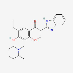 3-(1H-benzimidazol-2-yl)-6-ethyl-7-hydroxy-8-[(2-methylpiperidin-1-yl)methyl]-4H-chromen-4-one - 637747-35-4