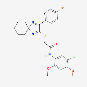 2-{[3-(4-bromophenyl)-1,4-diazaspiro[4.5]deca-1,3-dien-2-yl]sulfanyl}-N-(5-chloro-2,4-dimethoxyphenyl)acetamide - 899918-20-8