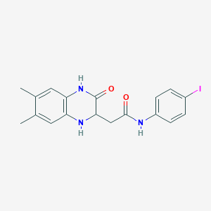 2-(6,7-dimethyl-3-oxo-1,2,3,4-tetrahydroquinoxalin-2-yl)-N-(4-iodophenyl)acetamide - 1008695-22-4