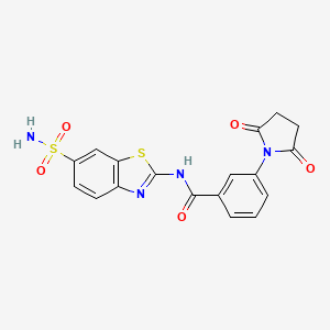 3-(2,5-dioxopyrrolidin-1-yl)-N-(6-sulfamoyl-1,3-benzothiazol-2-yl)benzamide - 476321-54-7