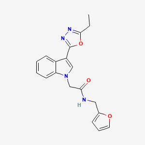 2-[3-(5-ethyl-1,3,4-oxadiazol-2-yl)-1H-indol-1-yl]-N-[(furan-2-yl)methyl]acetamide - 1170928-77-4