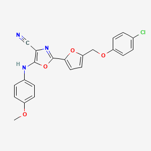 2-{5-[(4-chlorophenoxy)methyl]furan-2-yl}-5-[(4-methoxyphenyl)amino]-1,3-oxazole-4-carbonitrile - 931968-31-9