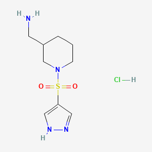[1-(1H-Pyrazol-4-ylsulfonyl)piperidin-3-yl]methanamine;hydrochloride - 2567496-93-7