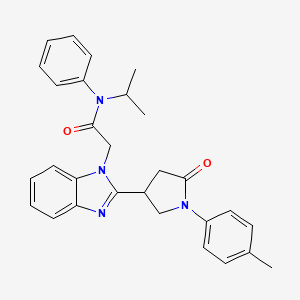 2-{2-[1-(4-methylphenyl)-5-oxopyrrolidin-3-yl]-1H-1,3-benzodiazol-1-yl}-N-phenyl-N-(propan-2-yl)acetamide - 847272-42-8