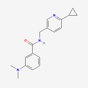 N-[(6-cyclopropylpyridin-3-yl)methyl]-3-(dimethylamino)benzamide - 2097915-43-8