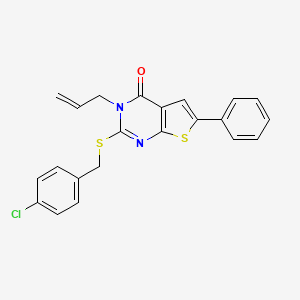 3-allyl-2-((4-chlorobenzyl)thio)-6-phenylthieno[2,3-d]pyrimidin-4(3H)-one - 503432-23-3