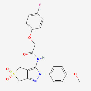 2-(4-fluorophenoxy)-N-(2-(4-methoxyphenyl)-5,5-dioxido-4,6-dihydro-2H-thieno[3,4-c]pyrazol-3-yl)acetamide - 893938-44-8