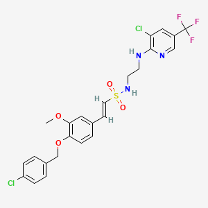 (E)-2-[4-[(4-chlorophenyl)methoxy]-3-methoxyphenyl]-N-[2-[[3-chloro-5-(trifluoromethyl)pyridin-2-yl]amino]ethyl]ethenesulfonamide - 478080-68-1