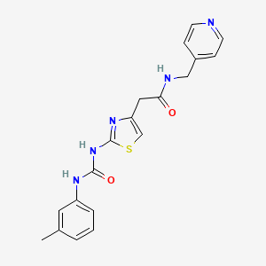 N-(pyridin-4-ylmethyl)-2-(2-(3-(m-tolyl)ureido)thiazol-4-yl)acetamide - 921473-73-6