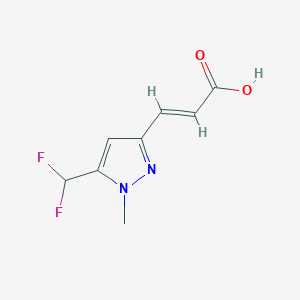 (2E)-3-[5-(difluoromethyl)-1-methyl-1H-pyrazol-3-yl]prop-2-enoic acid - 2169669-00-3