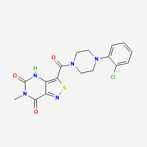 3-[4-(2-chlorophenyl)piperazine-1-carbonyl]-6-methyl-4H,5H,6H,7H-[1,2]thiazolo[4,3-d]pyrimidine-5,7-dione - 1251607-41-6