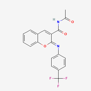 (2Z)-N-acetyl-2-{[4-(trifluoromethyl)phenyl]imino}-2H-chromene-3-carboxamide - 313954-09-5