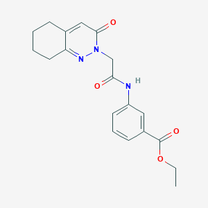 ethyl 3-[2-(3-oxo-2,3,5,6,7,8-hexahydrocinnolin-2-yl)acetamido]benzoate - 932972-11-7