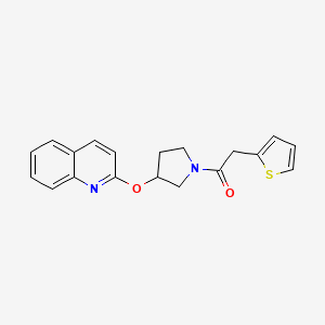 1-(3-(Quinolin-2-yloxy)pyrrolidin-1-yl)-2-(thiophen-2-yl)ethanone - 2034616-27-6