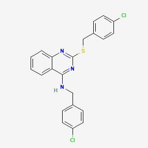 N-[(4-chlorophenyl)methyl]-2-{[(4-chlorophenyl)methyl]sulfanyl}quinazolin-4-amine - 422532-00-1