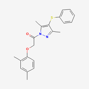 1-[3,5-dimethyl-4-(phenylsulfanyl)-1H-pyrazol-1-yl]-2-(2,4-dimethylphenoxy)ethan-1-one - 1001785-74-5
