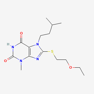 8-((2-ethoxyethyl)thio)-7-isopentyl-3-methyl-1H-purine-2,6(3H,7H)-dione - 442864-95-1