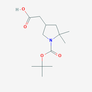 2-{1-[(tert-butoxy)carbonyl]-5,5-dimethylpyrrolidin-3-yl}acetic acid - 2375271-35-3