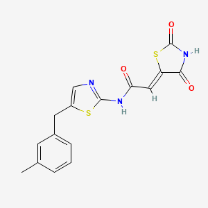 (Z)-2-(2,4-dioxothiazolidin-5-ylidene)-N-(5-(3-methylbenzyl)thiazol-2-yl)acetamide - 867312-00-3