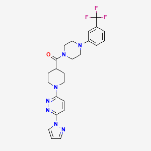 (1-(6-(1H-pyrazol-1-yl)pyridazin-3-yl)piperidin-4-yl)(4-(3-(trifluoromethyl)phenyl)piperazin-1-yl)methanone - 1286719-02-5