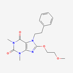 8-(2-Methoxy-ethoxy)-1,3-dimethyl-7-phenethyl-3,7-dihydro-purine-2,6-dione - 476480-65-6