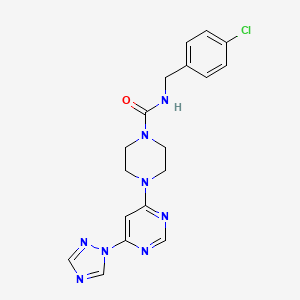 4-(6-(1H-1,2,4-triazol-1-yl)pyrimidin-4-yl)-N-(4-chlorobenzyl)piperazine-1-carboxamide - 1798537-55-9